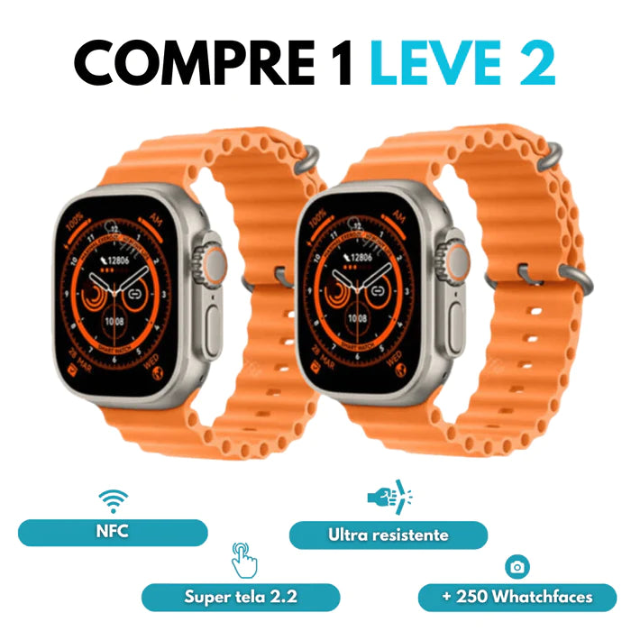 Smart Watch Ultra Séries 8 - PAGUE 1 LEVE 2 + Cupom de Primeira Compra - augelet
