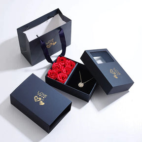 Colar Amor Eterno + Caixa com 6 Rosas de BRINDE - augelet